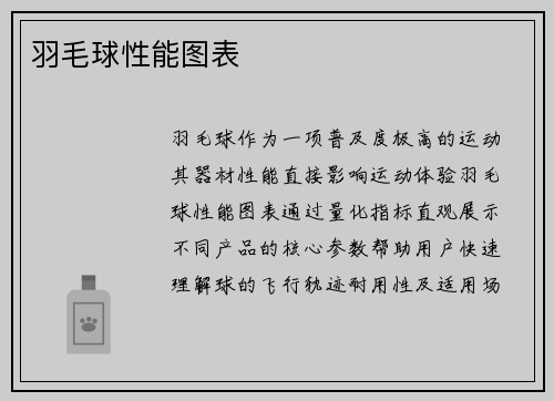 羽毛球性能图表